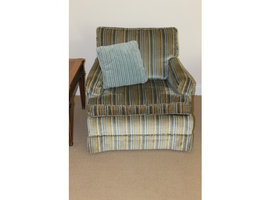 Striped Upholstered Sitting Chair By Vanguard