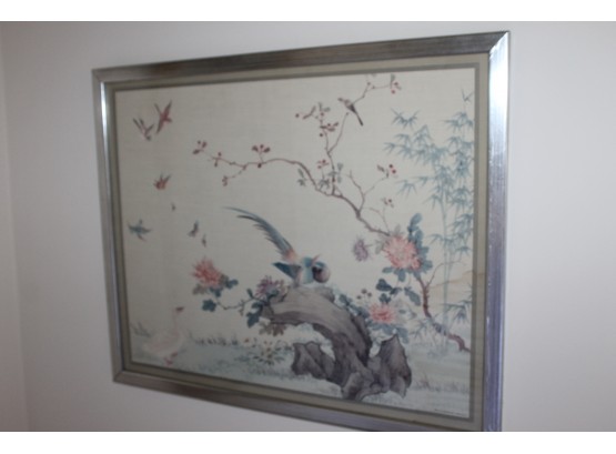 Asian Inspired Framed Art Print - Possibly Silk Print By R.T.V. Sales Inc. 1963 HK-C