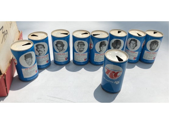 Lot Of 27 RC Cola Cans With Baseball Player Stats