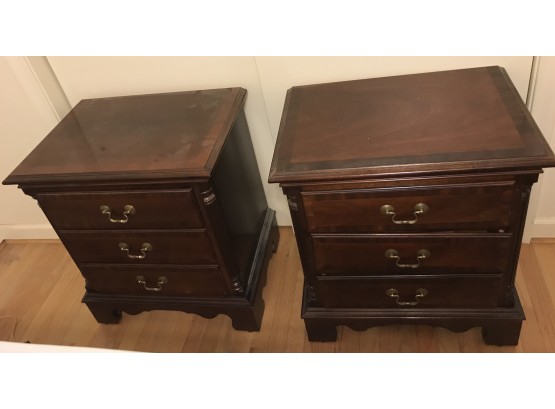 Pair Of Three Drawer 'Lexington' Night Stands
