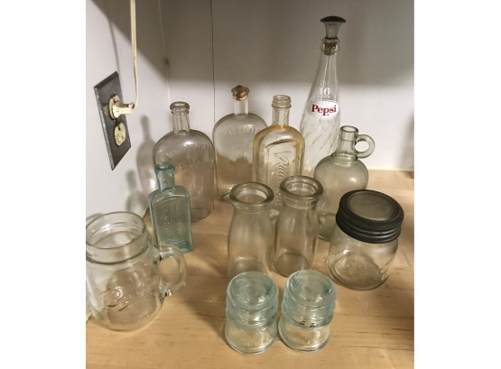Vintage Bottles And Glass Insulators