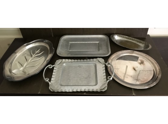 Silver Plate & Aluminum Serving Trays