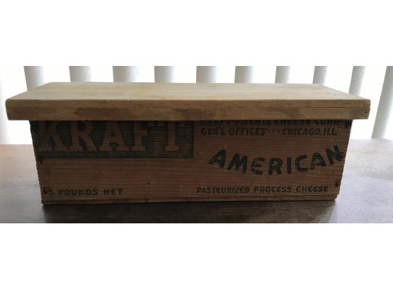 Vintage Kraft Cheese Wooden Box With Lid