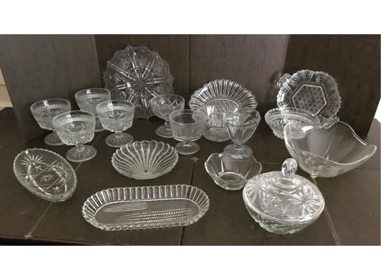 Various Clear Glass Serving Dishes