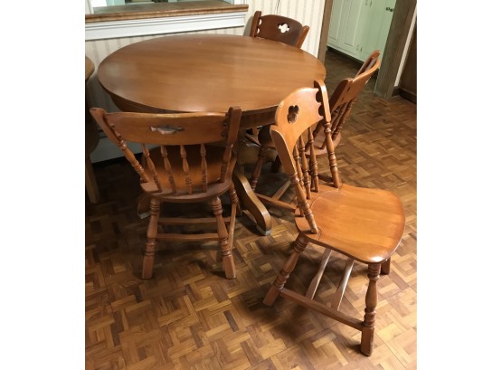 S. Bent & Bros Inc. Breakfast Table And Four Chairs