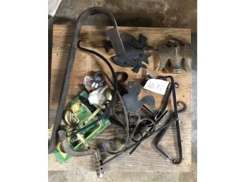 Miscellaneous Metal Lot Including Shepard Hooks, Iron Eagle And More