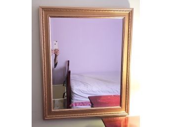 Contemporary Wall Mirror W/Gilded Wooden Frame
