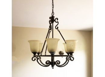 Vintage Working Colonial Revival 6 Arm Branch Transitional Chandelier