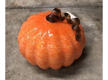 Artistic Accents Murano Style Mouthblown Art Glass Pumpkin Decor