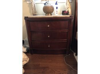Vintage Marble Top Wooden Lowboy/ 3 Drawers Chest