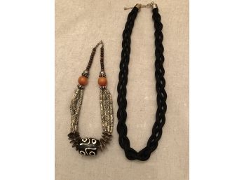 Collection Of 2 Boho Style Costume Necklaces