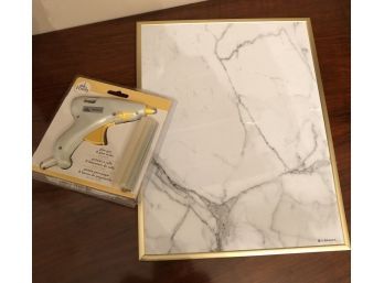 Framed UBrand Carrara Marble Slab & Brand New EK Tools Glue Gun