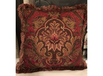 Vintage Rococo Style Silk & Cotton Brocade Accent Pillow