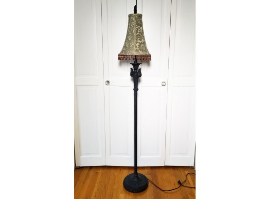 Vintage French Boudoir Style Cast Iron Floor Lamp