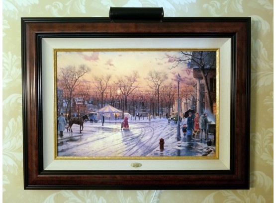 Limited Edition Thomas Kincade 'Town Square' Signed & Numbered Lithograph