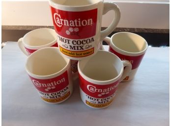 Vintage Carnation Hot Cocoa Mugs (6) - Hull, USA