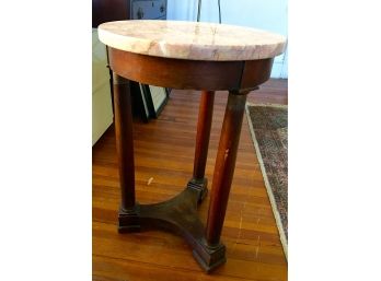 Pink Marble Top Lamp Or Plant Table