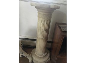 Vintage Roman Fluted Stone Column Plant Stand