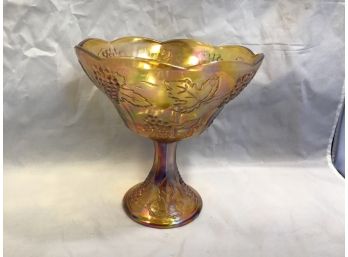 Carnival Glass Stemmed Bowl