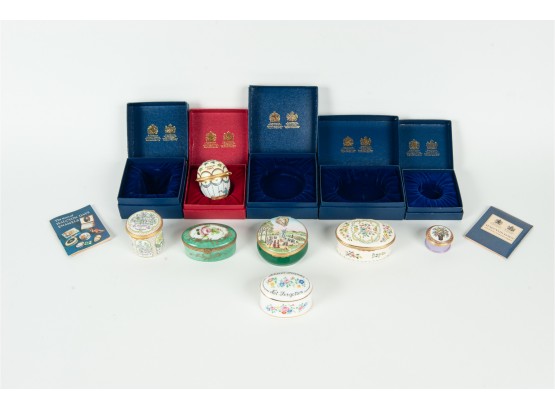 Collection Of Tiny Halcyon Days Enamel Boxes