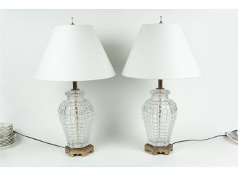 Pair Of Glass Lamps