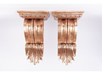 Pair Of Metallic Painted Wall Sconces