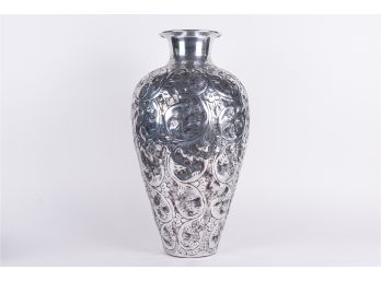 Embossed Silver Vase