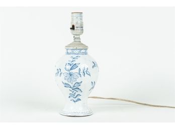 Blue & White Portuguese Pottery Lamp