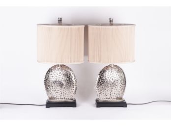 Pair Of Modern Metal Lamps