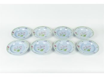 Set Of Eight Longchamp Hand-Painted Plates