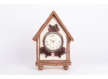 Folk Art Pine Cone Mantel Clock
