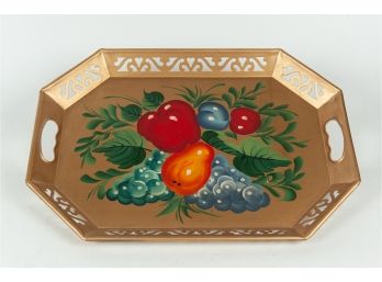 Painted Pierced Metal Tray
