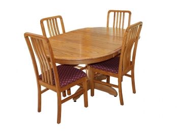 Casual Oak Dinning Table & Chairs By Dinaire