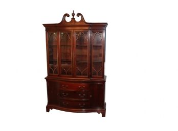 Vintage Georgetown Galleries Solid Mahogany Breakfront China Cabinet