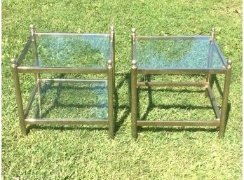 Two Glass Shelves Stands