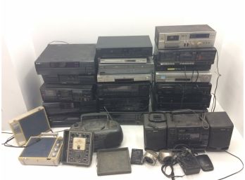 Huge Mixed Lot Electronics, CD Players, Receivers, Parts
