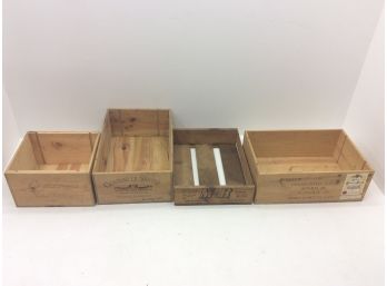 Mixed Lot Wood Advertising Wine Boxes Crates