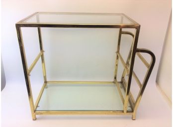 Metal Gold Colored Glass Table Shelf