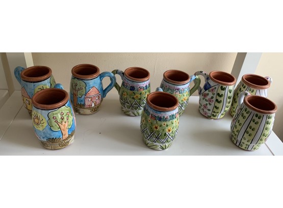 Nine Bella Casa Pottery Mugs