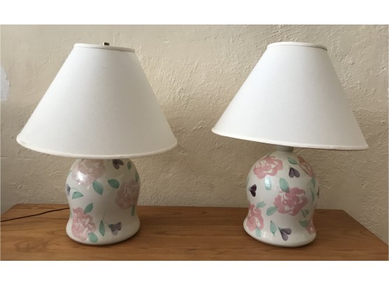 Pair Of Ceramic Country Style Lamps