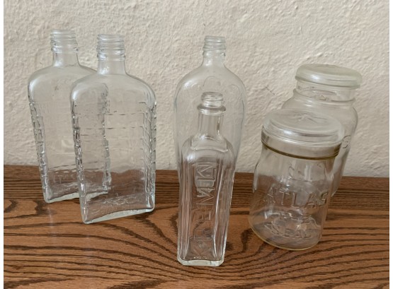 Vintage Clear Glass Bottles