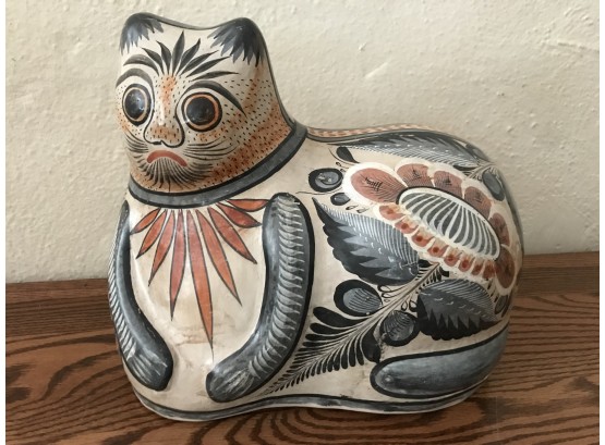 Paint Decorated Pottery Cat