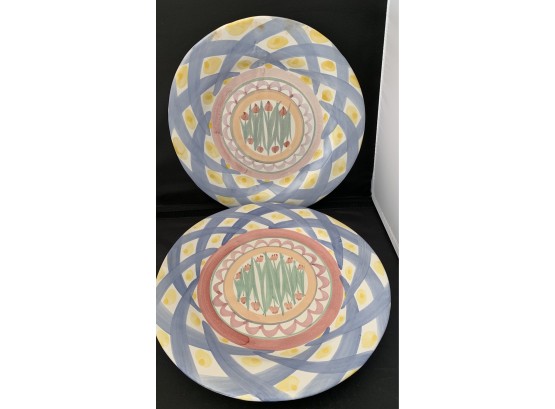 Two - Makenzie Child's - Plates - 'Aalsmeer' Pattern