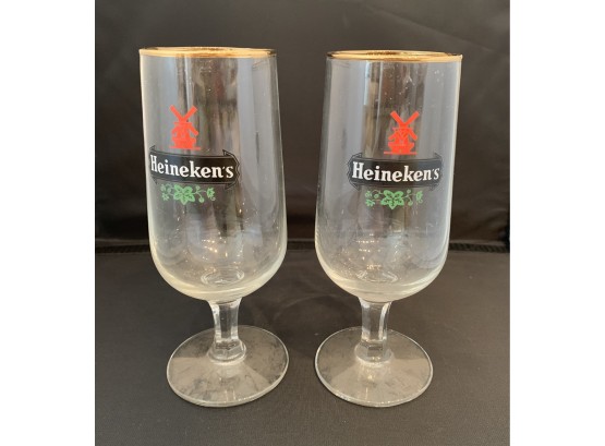 Six Heineken Beer Glasses