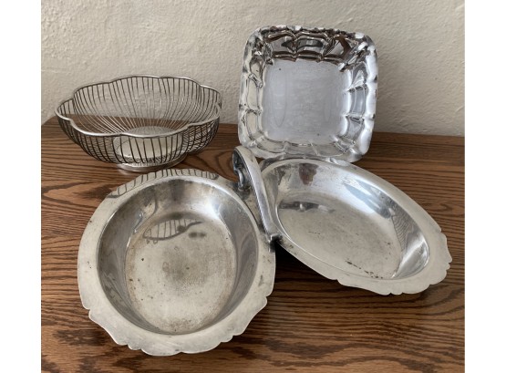 Three Silver Plate Serving Pieces