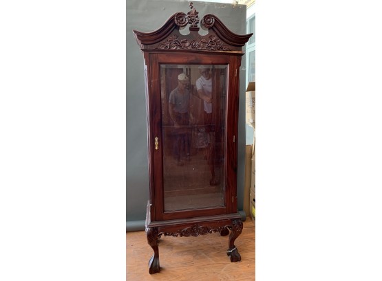 Indonesian Mahogany And Glass Cabinet