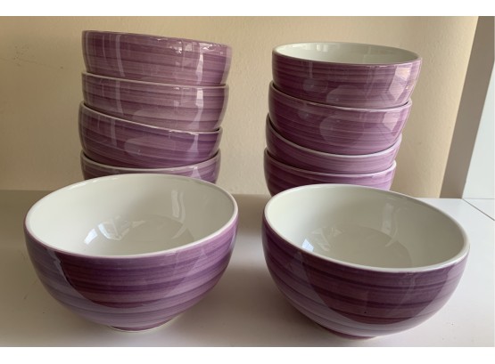 Ten Pier 1 Purple/White Bowls