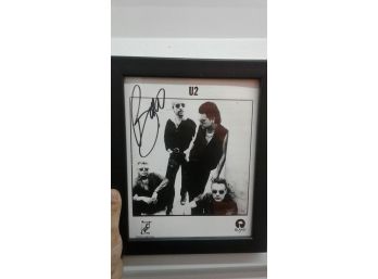 Hand Signed Bono From U2 Signature On Photograph