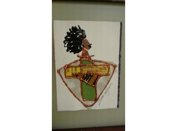 Ziwadi Majisa Comtemporary African MM/P Surreal Painting On Paper