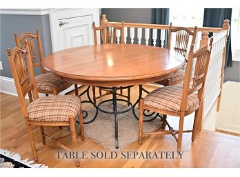 Five Ethan Allen Solid Maple Dining Chairs